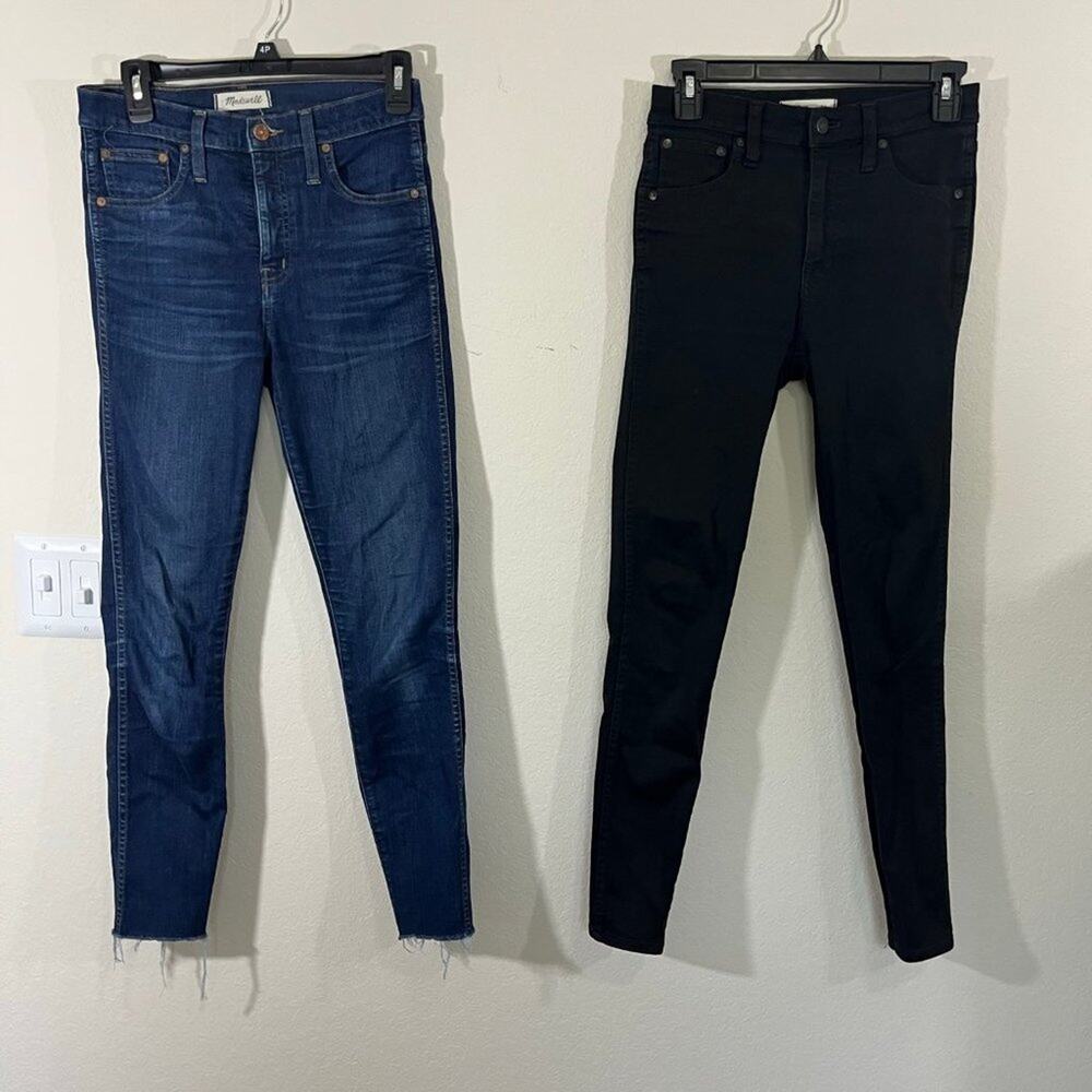 Madewell Bundle of 2 High Rise Black and Blue Skinny Jeans Size 26